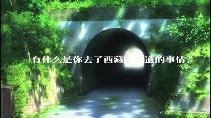 有什么是你去了西藏才知道的事情？